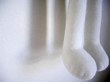 Close-up of curtain against white background