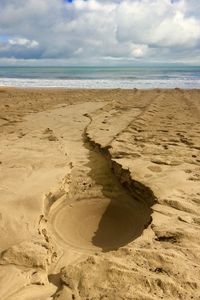 Scenic view of beach against sky