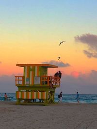 Scenic view of sea at sunset