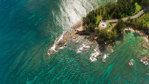 High angle view of sea shore