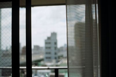 View of building through window