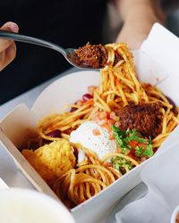 Close-up of food served in plate