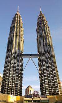 Low angle view of building against blue sky