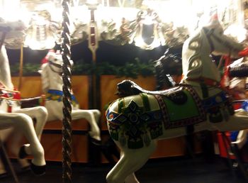 Close-up of carousel in amusement park