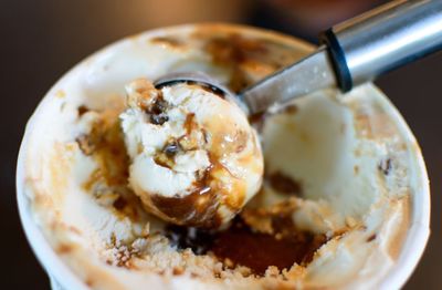 Close-up of ice cream in bucket