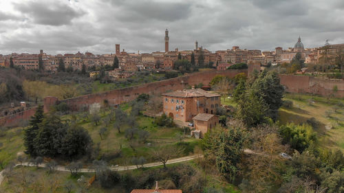 Panoramic shot of townscape against sky