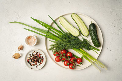 High angle view of food on table