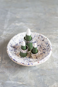 Close-up of dessert on table