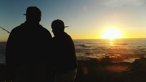 Scenic view of sea at sunset