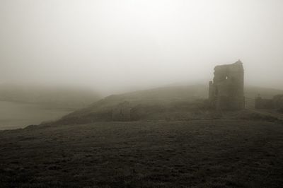 View of landscape in foggy weather