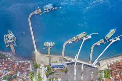 High angle view of amusement park