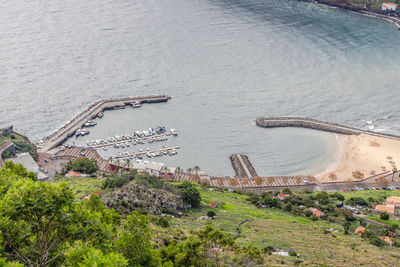 High angle view of beach