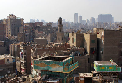 Aerial view of buildings in city