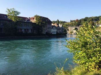 View of canal along buildings