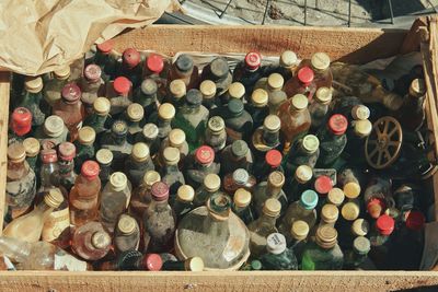High angle view of objects in kitchen