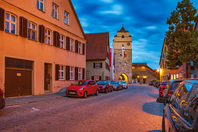 Cars on street in city