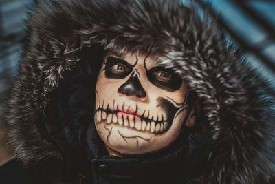 Close-up portrait of an animal during halloween