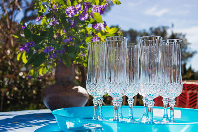 Close-up of christmas decorations on table