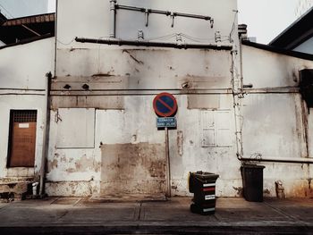 Information sign on wall of building