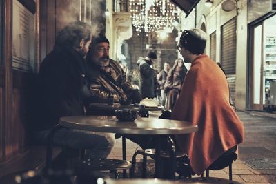 People sitting in restaurant