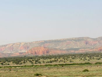 Scenic view of landscape against clear sky