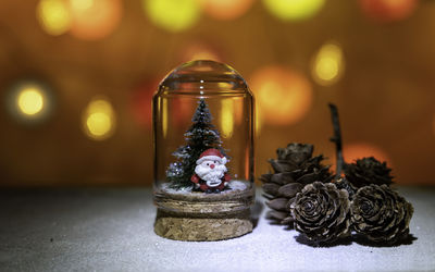 Close-up of figurine on table