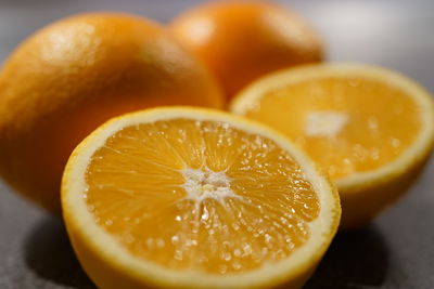 Close-up of orange on table