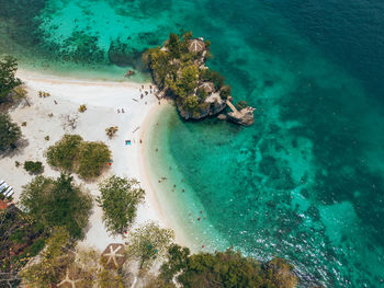 High angle view of beach