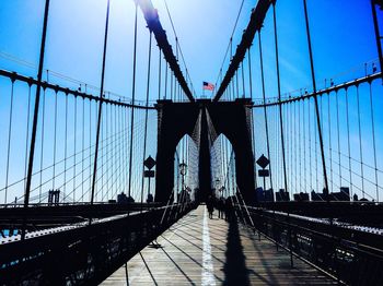 View of suspension bridge against sky
