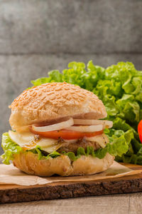 Close-up of food on table