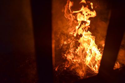 Close-up of burning candle