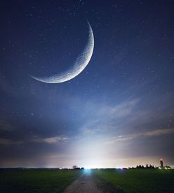 Scenic view of star field against sky at night