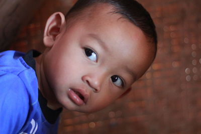 Close-up portrait of cute boy