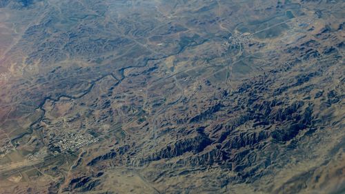 Aerial view of a desert