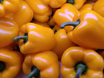 Full frame shot of bell peppers for sale in market