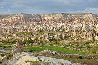 Scenic view of landscape against cloudy sky