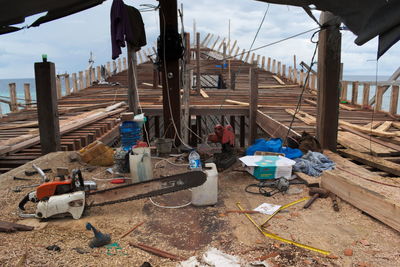 Construction site against sky