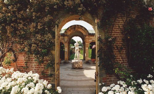 Arch gate leading to garden