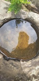 High angle view of water in lake