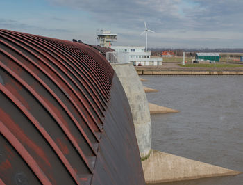 Tilt image of building against sky