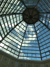 Low angle view of glass ceiling