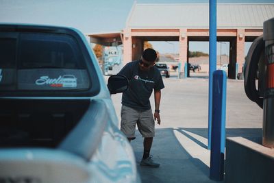 Man working in bus