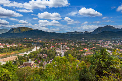 Viewpoint and beautiful landscape in luang prabang, laos.