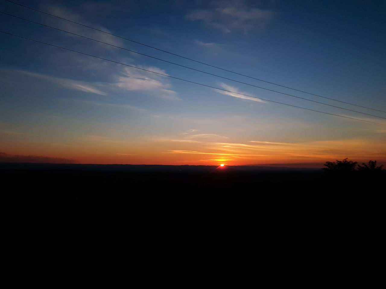 SCENIC VIEW OF SILHOUETTE LANDSCAPE AGAINST SUNSET SKY