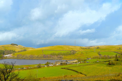 Scenic view of field against sky