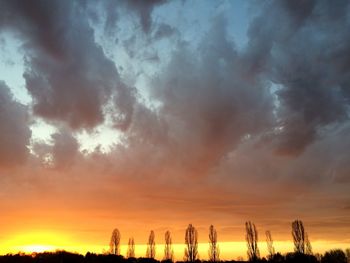 Scenic view of dramatic sky during sunset