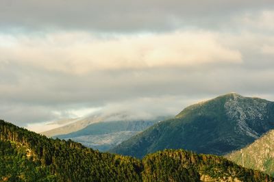 Scenic view of mountains against sky