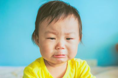 Close-up of baby boy crying