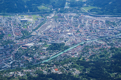 High angle view of cityscape