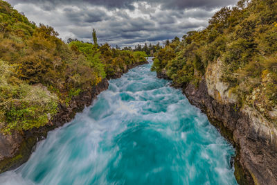 Scenic view of waterfall